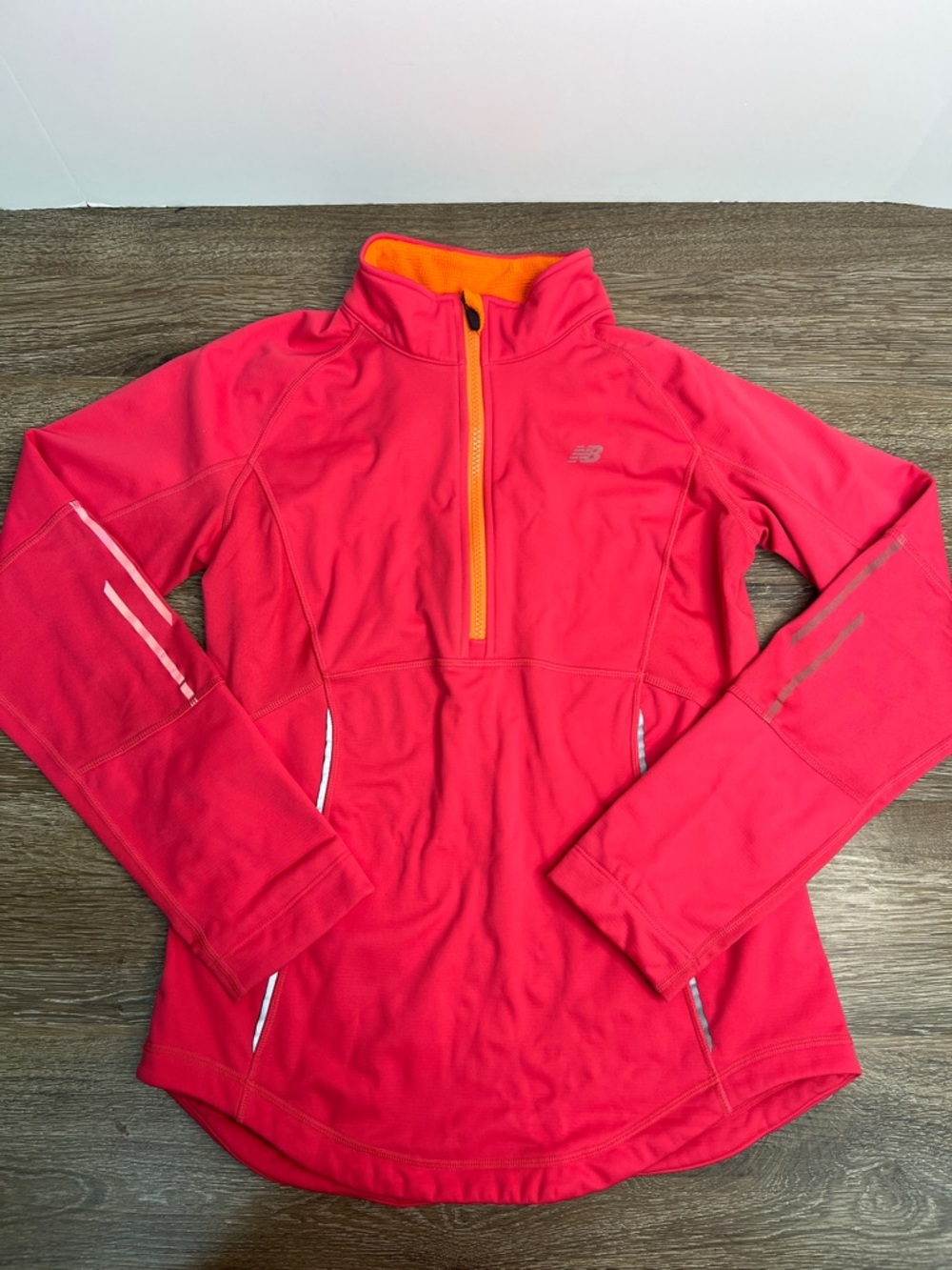 New Balance Pink Half Zip Pullover Athletic Top Reflective Running Jacket Small
